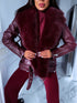 Bordeaux jacket with bordeaux fur "LUX FUR" FL47